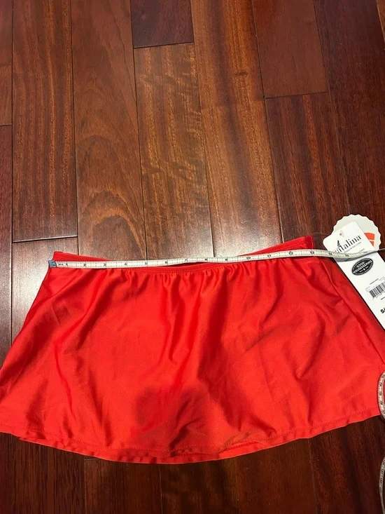 NWT Catalina Bright Red Swim Skirt Bottom Skort Small 4/6 Bathing Suit - Picture 3 of 10